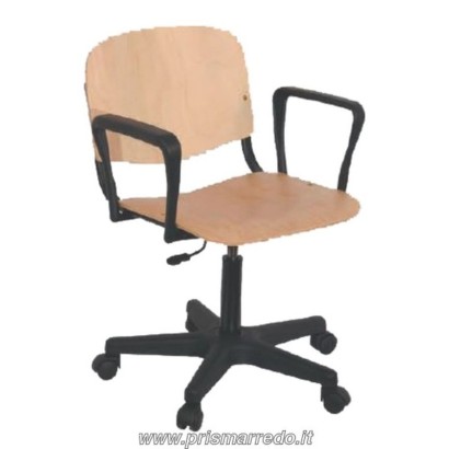 sedia arturo disponibile con braccioli e senza, accessoriabile con tappi per renderla fissa (pattini) o con braccioli.