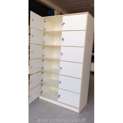 armadio Cartelliera in legno con serrature singole per ogni cassetto dim.100x45x200h