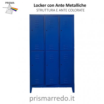 lockers a 6 caselle con ante colorate